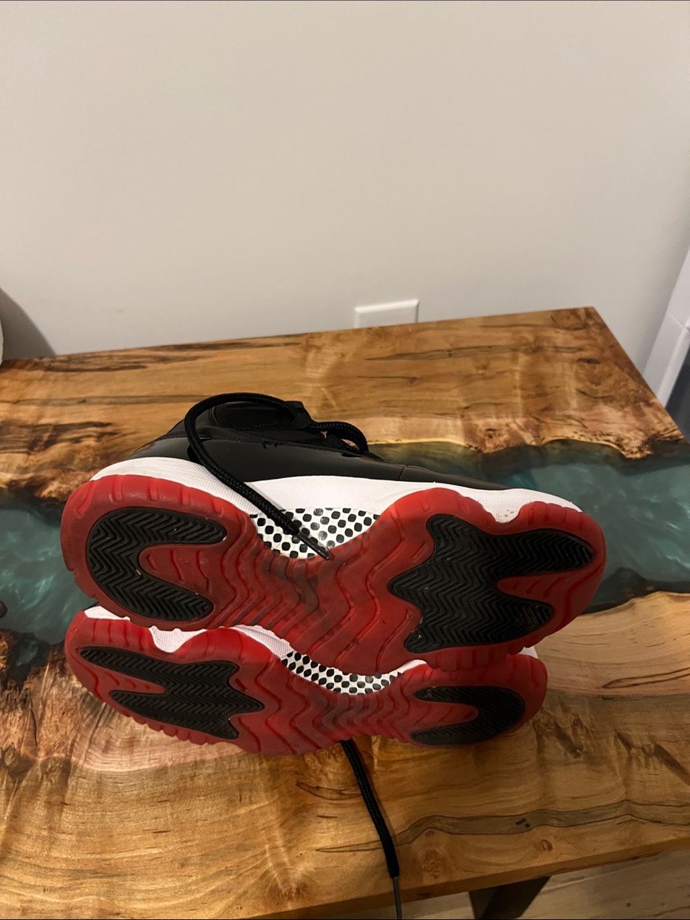 Jordan 11 Retro Playoff Bred Black and Red High-Top Sneakers - Picture 9 of 9